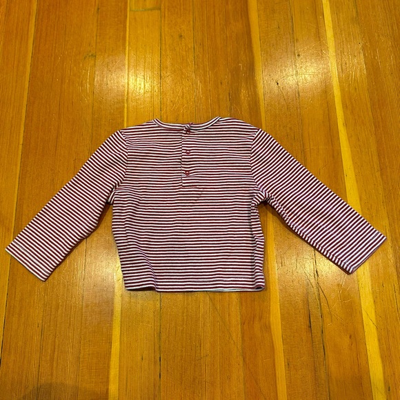 FOCUS KIDS 24mo Navy Blue Overalls & Red Striped Shirt - Picture 4 of 8